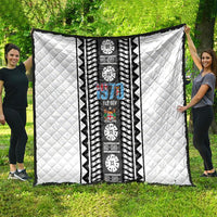 Fiji Day 1970 Quilt For Fiji Ever Fiji Tapa Pattern White LT14 - Polynesian Pride