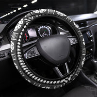Fiji Day 1970 Steering Wheel Cover For Fiji Ever Fiji Tapa Pattern White LT14 Universal Fit White - Polynesian Pride