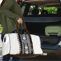 Fiji Day 1970 Travel Bag For Fiji Ever Fiji Tapa Pattern White LT14 - Polynesian Pride