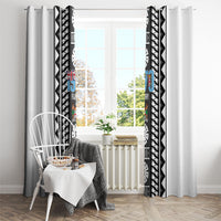 Fiji Day 1970 Window Curtain For Fiji Ever Fiji Tapa Pattern White LT14 - Polynesian Pride
