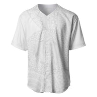 Tonga White Sunday Baseball Jersey Fakame Tongan Ngatu Turtle LT14 White - Polynesian Pride