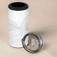 Tonga White Sunday 4 in 1 Can Cooler Tumbler Fakame Tongan Ngatu Turtle