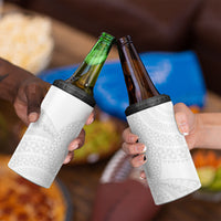 Tonga White Sunday 4 in 1 Can Cooler Tumbler Fakame Tongan Ngatu Turtle