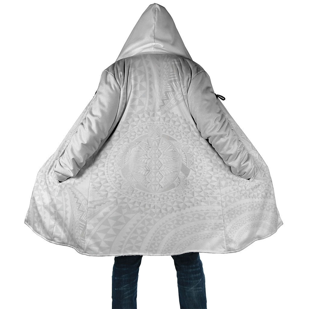 Tonga White Sunday Cloak Fakame Tongan Ngatu Turtle LT14 Unisex White - Polynesian Pride