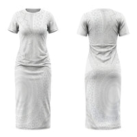 Tonga White Sunday Couples Matching Short Sleeve Bodycon Dress and Hawaiian Shirt Fakame Tongan Ngatu Turtle LT14 - Polynesian Pride