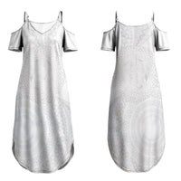 Tonga White Sunday Couples Matching Summer Maxi Dress and Long Sleeve Button Shirt Fakame Tongan Ngatu Turtle LT14 - Polynesian Pride