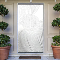Tonga White Sunday Door Cover Fakame Tongan Ngatu Turtle LT14 White - Polynesian Pride