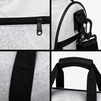 Tonga White Sunday Duffle Bag Fakame Tongan Ngatu Turtle