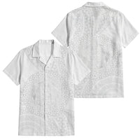 Tonga White Sunday Family Matching Tank Maxi Dress and Hawaiian Shirt Fakame Tongan Ngatu Turtle