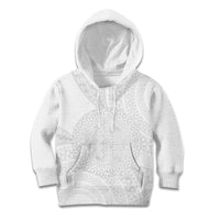 Tonga White Sunday Kid Hoodie Fakame Tongan Ngatu Turtle LT14 Hoodie White - Polynesian Pride