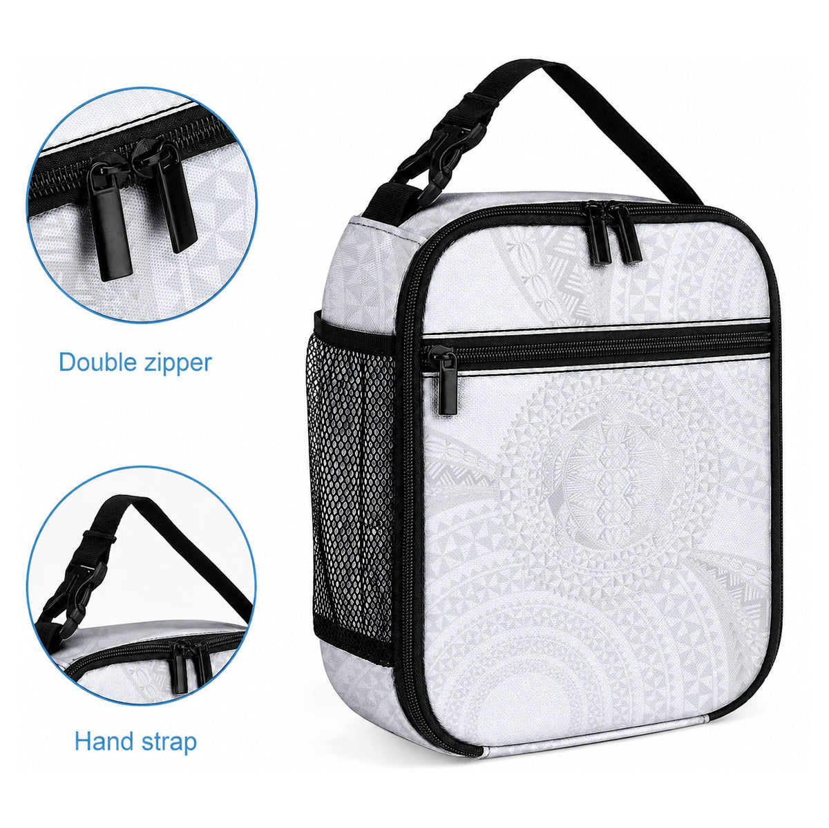 Tonga White Sunday Lunch Bag Fakame Tongan Ngatu Turtle