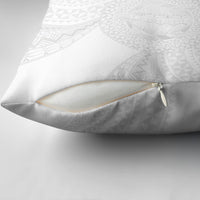 Tonga White Sunday Pillow Cover Fakame Tongan Ngatu Turtle LT14 - Polynesian Pride