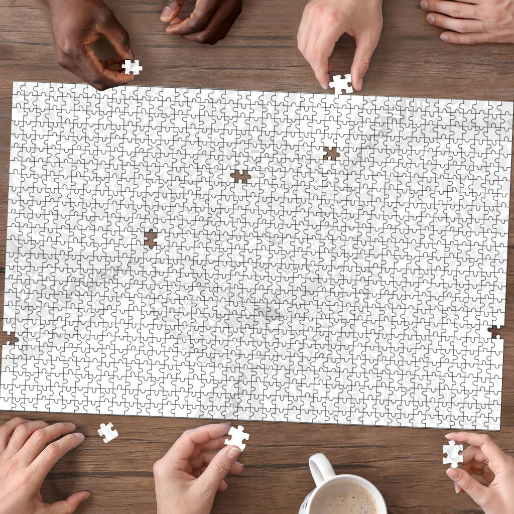 Tonga White Sunday Puzzle Fakame Tongan Ngatu Turtle LT14 - Polynesian Pride