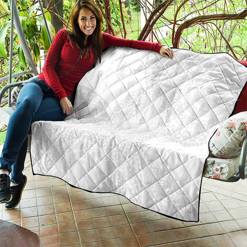 Tonga White Sunday Quilt Fakame Tongan Ngatu Turtle LT14 - Polynesian Pride