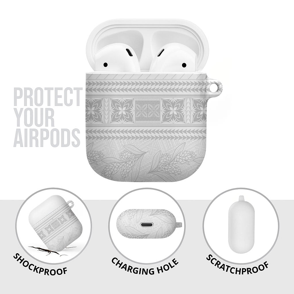 Samoa White Sunday AirPods Case Lotu Tamaiti Samoan Siapo Teuila Flowers LT14 - Polynesian Pride