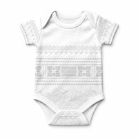 Samoa White Sunday Baby Onesie Lotu Tamaiti Samoan Siapo Teuila Flowers