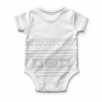 Samoa White Sunday Baby Onesie Lotu Tamaiti Samoan Siapo Teuila Flowers