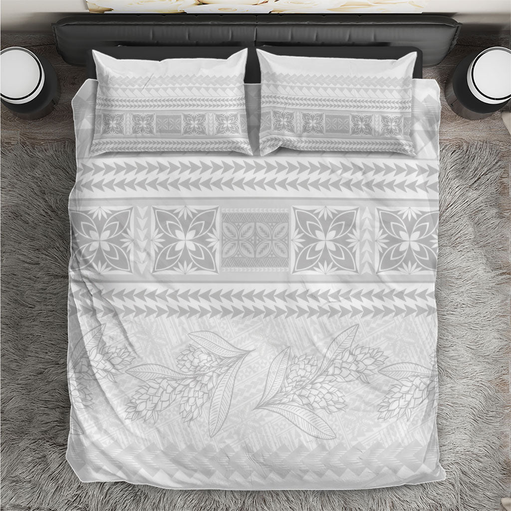 Samoa White Sunday Bedding Set Lotu Tamaiti Samoan Siapo Teuila Flowers