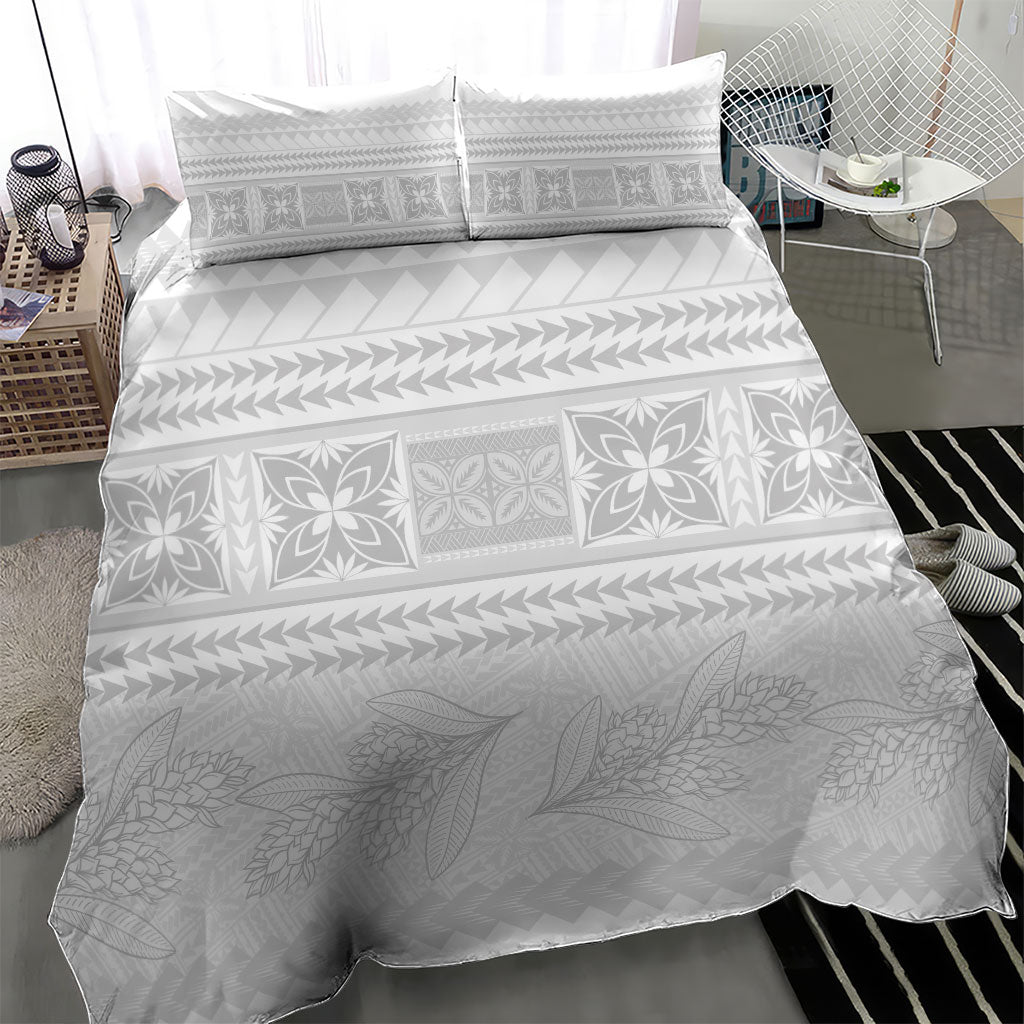 Samoa White Sunday Bedding Set Lotu Tamaiti Samoan Siapo Teuila Flowers