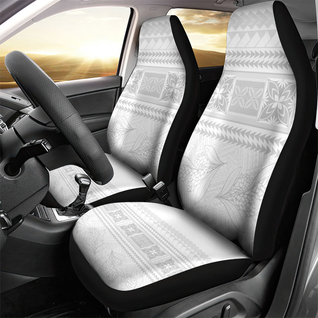Samoa White Sunday Car Seat Cover Lotu Tamaiti Samoan Siapo Teuila Flowers LT14 - Polynesian Pride
