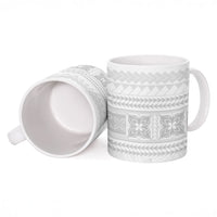 Samoa White Sunday Ceramic Mug Lotu Tamaiti Samoan Siapo Teuila Flowers LT14 - Polynesian Pride
