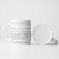 Samoa White Sunday Ceramic Mug Lotu Tamaiti Samoan Siapo Teuila Flowers LT14 - Polynesian Pride