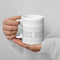 Samoa White Sunday Ceramic Mug Lotu Tamaiti Samoan Siapo Teuila Flowers LT14 - Polynesian Pride