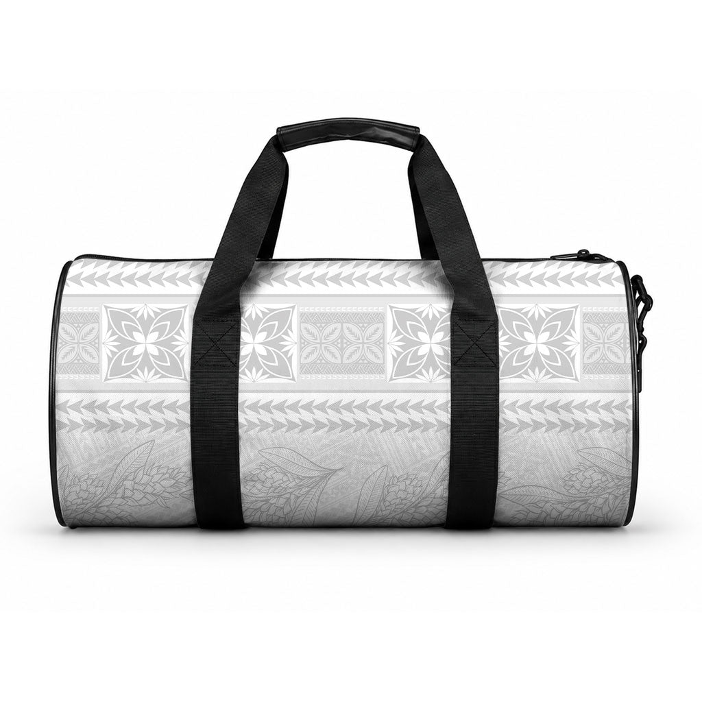 Samoa White Sunday Duffle Bag Lotu Tamaiti Samoan Siapo Teuila Flowers