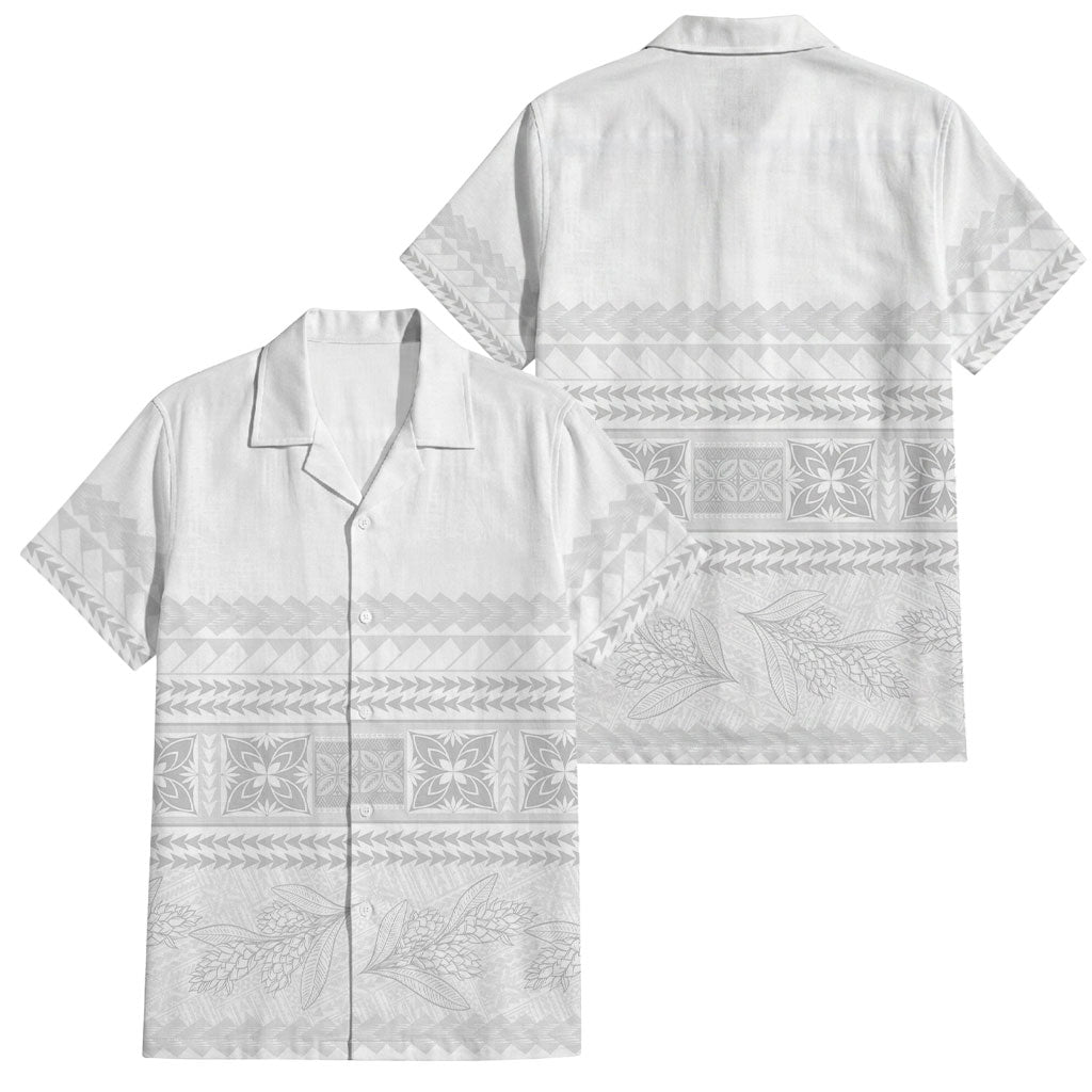 Samoa White Sunday Family Matching Summer Maxi Dress and Hawaiian Shirt Lotu Tamaiti Samoan Siapo Teuila Flowers