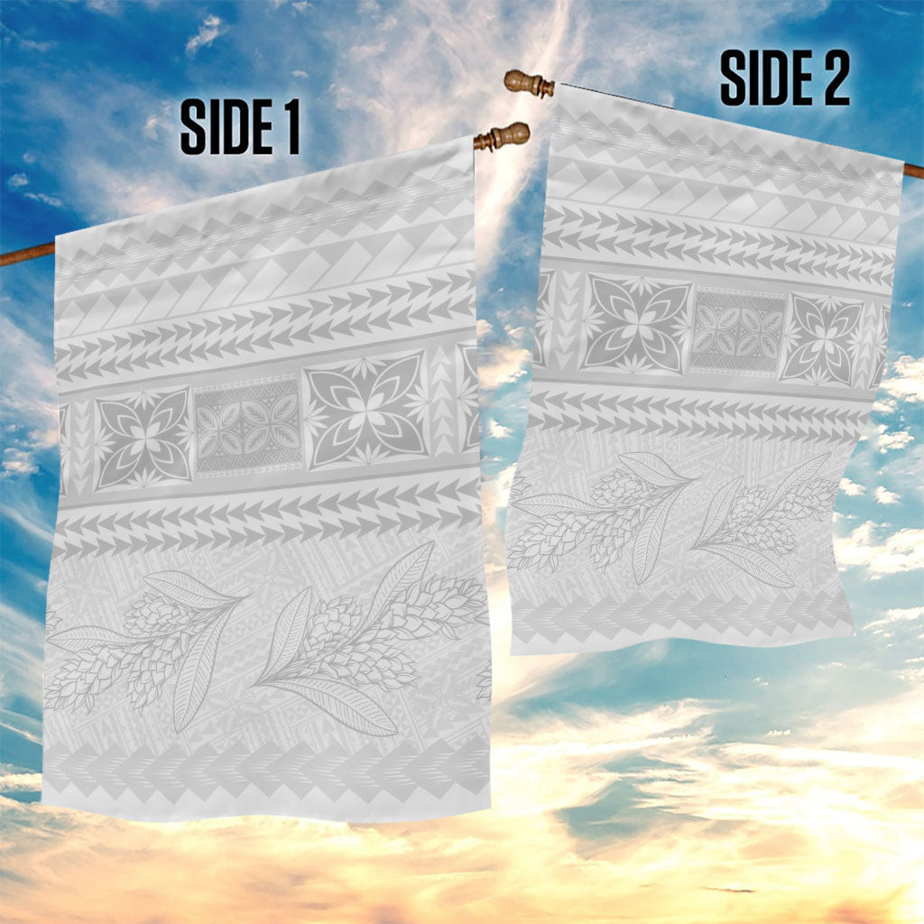 Samoa White Sunday Garden Flag Lotu Tamaiti Samoan Siapo Teuila Flowers LT14 - Polynesian Pride