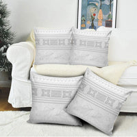 Samoa White Sunday Pillow Cover Lotu Tamaiti Samoan Siapo Teuila Flowers LT14 - Polynesian Pride