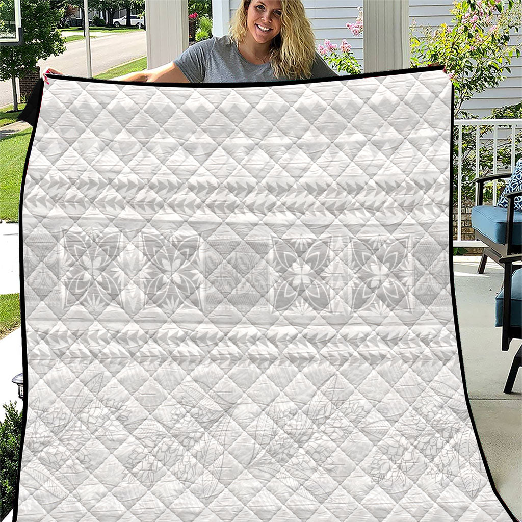 Samoa White Sunday Quilt Lotu Tamaiti Samoan Siapo Teuila Flowers
