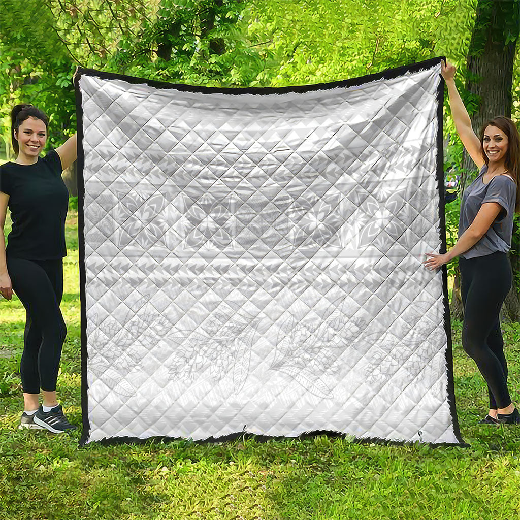 Samoa White Sunday Quilt Lotu Tamaiti Samoan Siapo Teuila Flowers