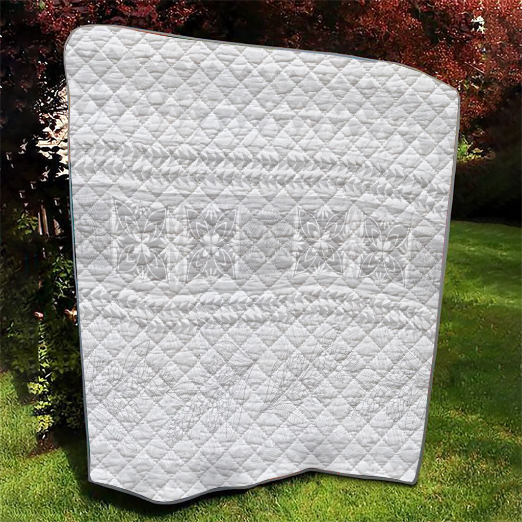 Samoa White Sunday Quilt Lotu Tamaiti Samoan Siapo Teuila Flowers