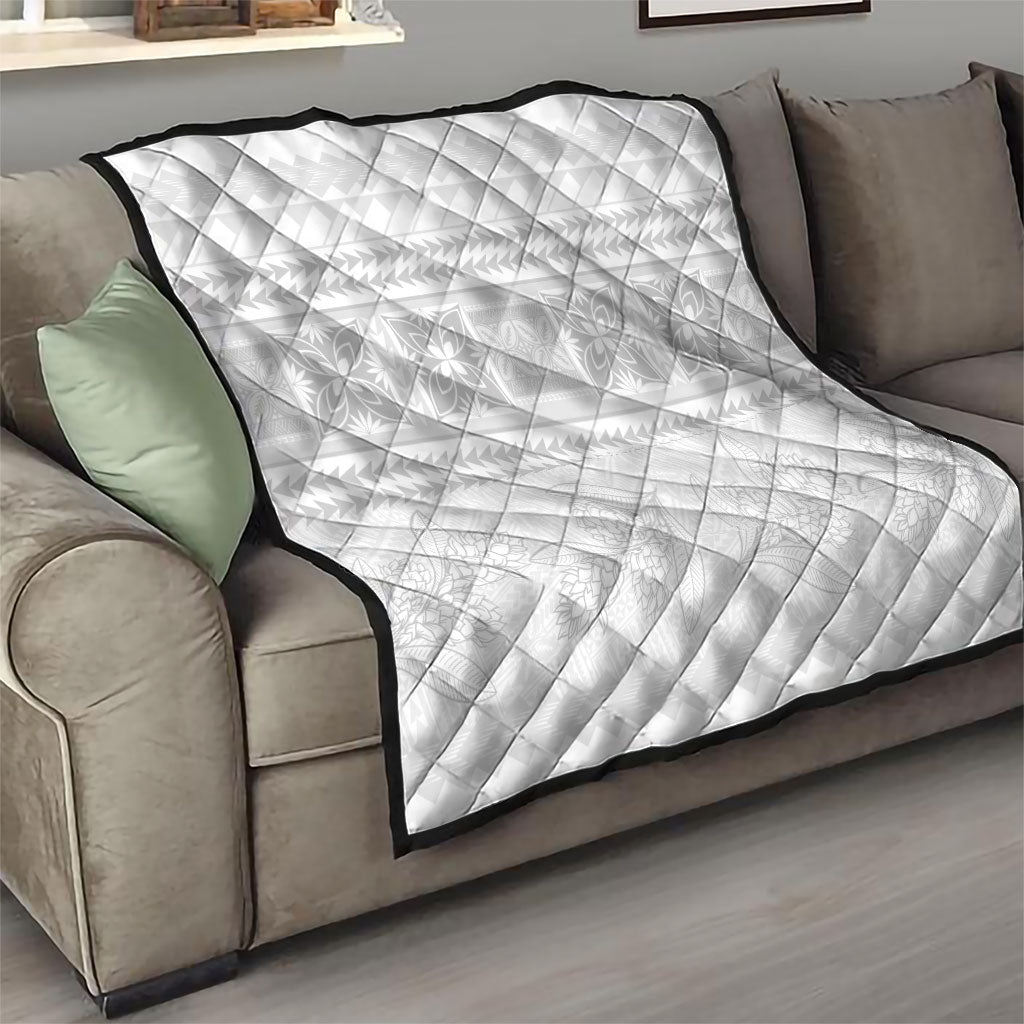Samoa White Sunday Quilt Lotu Tamaiti Samoan Siapo Teuila Flowers