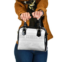 Samoa White Sunday Shoulder Handbag Lotu Tamaiti Samoan Siapo Teuila Flowers LT14 One Size White - Polynesian Pride