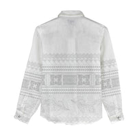 Samoa White Sunday Women Casual Shirt Lotu Tamaiti Samoan Siapo Teuila Flowers LT14 - Polynesian Pride