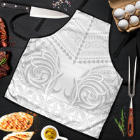 Niue White Sunday Apron Aho Tapu Fanau Hiapo Pattern LT14 White - Polynesian Pride