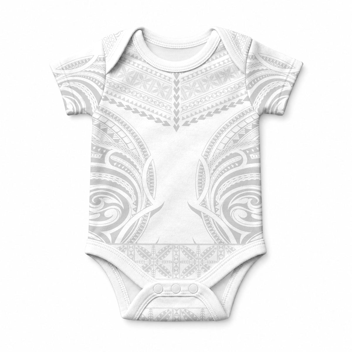 Niue White Sunday Baby Onesie Aho Tapu Fanau Hiapo Pattern