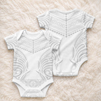Niue White Sunday Baby Onesie Aho Tapu Fanau Hiapo Pattern