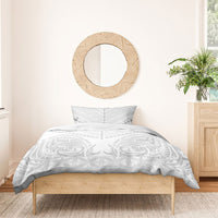 Niue White Sunday Bedding Set Aho Tapu Fanau Hiapo Pattern LT14 - Polynesian Pride
