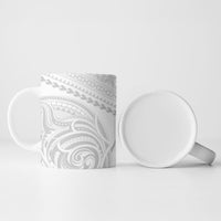 Niue White Sunday Ceramic Mug Aho Tapu Fanau Hiapo Pattern LT14 - Polynesian Pride
