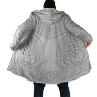 Niue White Sunday Cloak Aho Tapu Fanau Hiapo Pattern LT14 - Polynesian Pride