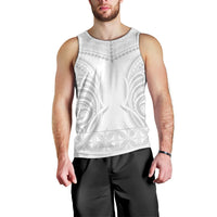 Niue White Sunday Men Tank Top Aho Tapu Fanau Hiapo Pattern