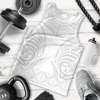 Niue White Sunday Men Tank Top Aho Tapu Fanau Hiapo Pattern