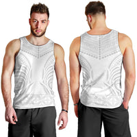 Niue White Sunday Men Tank Top Aho Tapu Fanau Hiapo Pattern