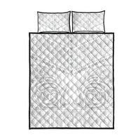 Niue White Sunday Quilt Bed Set Aho Tapu Fanau Hiapo Pattern LT14 - Polynesian Pride