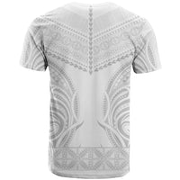 Niue White Sunday T Shirt Aho Tapu Fanau Hiapo Pattern