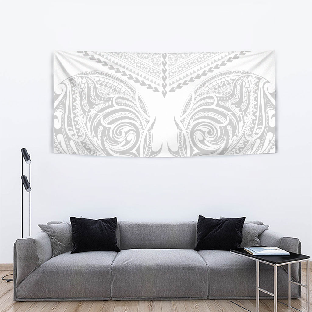 Niue White Sunday Tapestry Aho Tapu Fanau Hiapo Pattern LT14 - Polynesian Pride