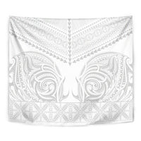 Niue White Sunday Tapestry Aho Tapu Fanau Hiapo Pattern LT14 - Polynesian Pride